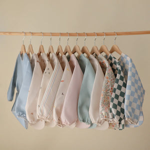 Long Sleeve Bib - Blue Flowers - Mushie