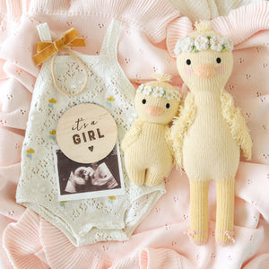 Baby Duckling - Ivory Floral - Cuddle + Kind