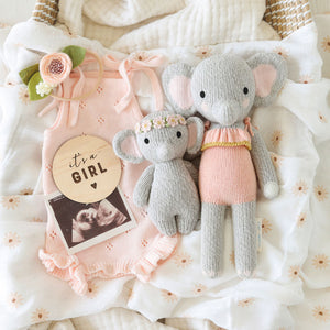 Baby Elephant - Blush Floral - Cuddle + Kind