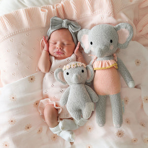 Baby Elephant - Blush Floral - Cuddle + Kind