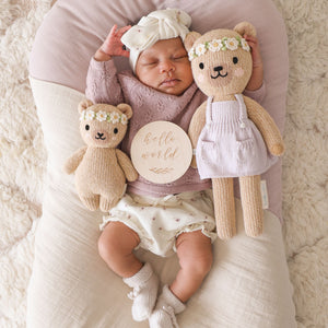 Baby Honey Bear - Ivory Floral - Cuddle + Kind