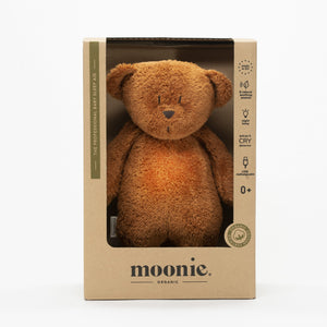 Moonie Organic Humming Teddy Bear Night Light - Caramel