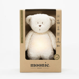 Moonie Organic Humming Teddy Bear Night Light - Polar