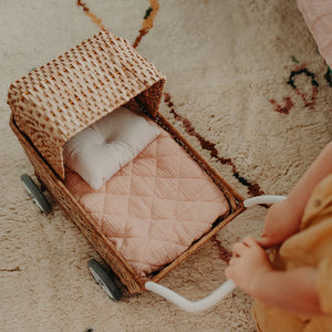 Rattan Strolley - Dolls Pram - Olli Ella