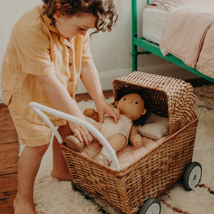 Rattan Strolley - Dolls Pram - Olli Ella