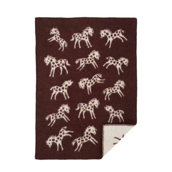 Pony Lambswool Blanket - Brown - Klippan