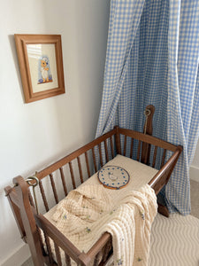 Gingham Bed Canopy - Sky Blue