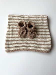 Knitted Crochet Striped Blanket - Gooseberry Fool