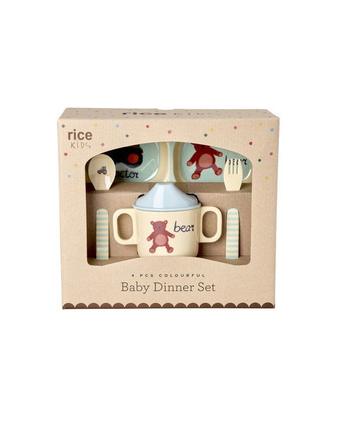 Baby Dinner Set - ABC Blue - Gift set - Rice Kids
