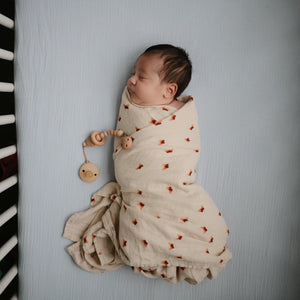 Organic Cotton Muslin Swaddle Blanket - Butterflies - Mushie