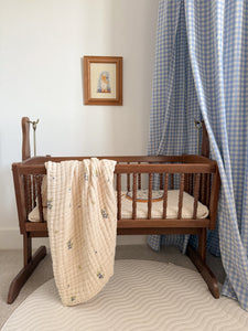 Gingham Bed Canopy - Sky Blue