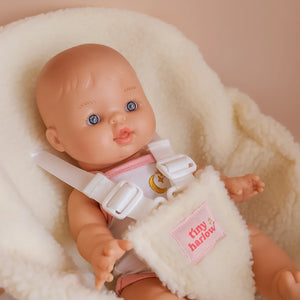 Dolls Car Seat - Cream Sherpa - Tiny Harlow