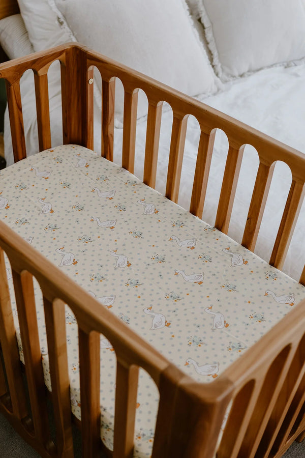 French Geese - Cot Sheet - The Name Nest