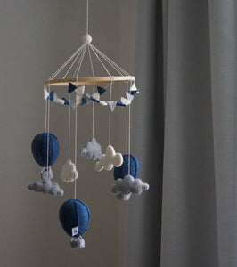 Hot Air Balloon Baby Mobile - Dark Blue - Gamcha