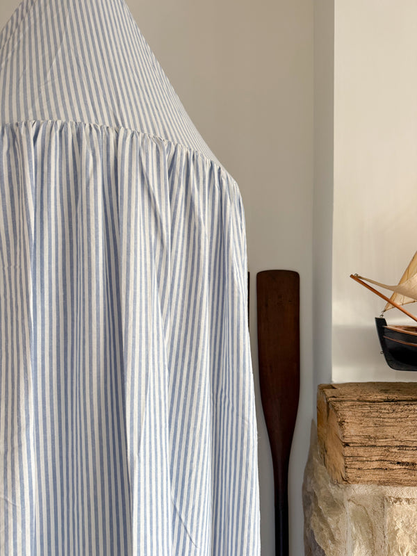 Striped Bed Canopy - Sailor Blue
