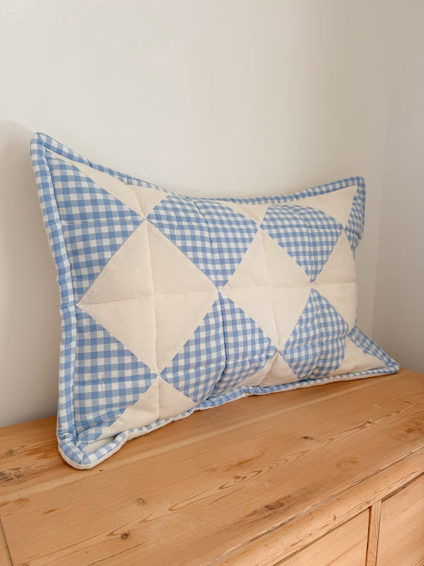 Patchwork Pillowcase - Sailor Blue Gingham
