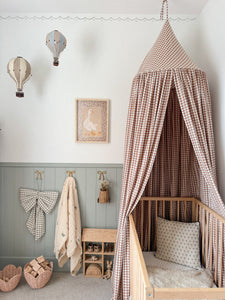 The Heirloom Blanket - Blueberries - 9 Layer Gauze Blanket with Lace Trim - Buttermilk