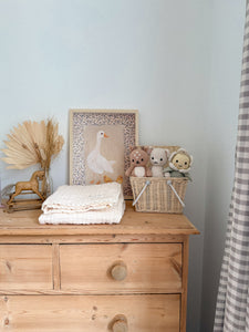The Heirloom Blanket - 9 Layer Gauze Blanket with Lace Trim - Buttermilk