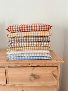 Gingham Bed Canopy - Mustard Yellow