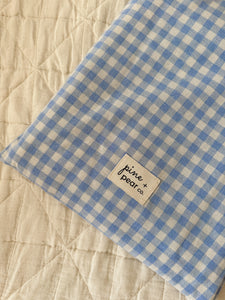 Gingham Bed Canopy - Sky Blue