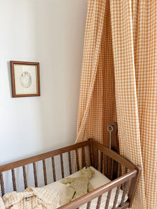 Gingham Bed Canopy - Mustard Yellow