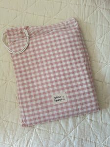 Gingham Bed Canopy - Blossom Pink