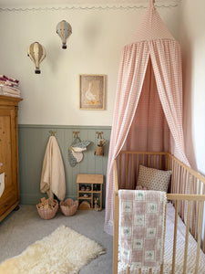 Gingham Bed Canopy - Blossom Pink