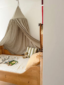 Gingham Bed Canopy - Farmhouse Dusty Green