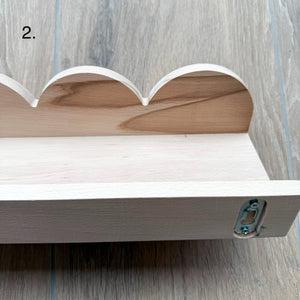 SECONDS - Scallop Shelf - Scalloped Edge Natural Wooden Shelving - Pine + Pear