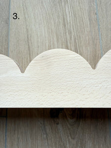 SECONDS - Scallop Shelf - Scalloped Edge Natural Wooden Shelving - Pine + Pear