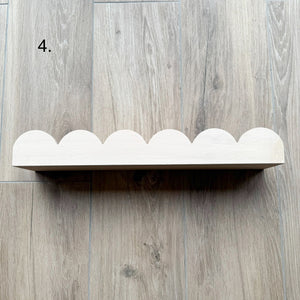 SECONDS - Scallop Shelf - Scalloped Edge Natural Wooden Shelving - Pine + Pear