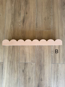 SECONDS - Scallop Shelf - Scalloped Edge Natural Wooden Shelving - Pine + Pear