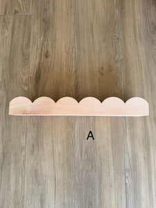 SECONDS - Scallop Shelf - Scalloped Edge Natural Wooden Shelving - Pine + Pear