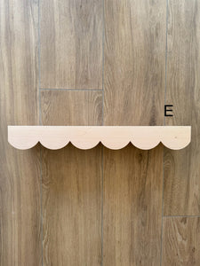 SECONDS - Scallop Shelf - Scalloped Edge Natural Wooden Shelving - Pine + Pear