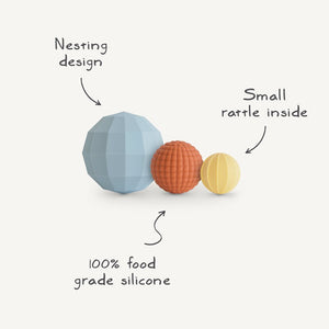 Nesting Spheres Sensory Toy - Blush - Mushie