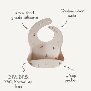 Silicone Baby Bib - Bows - Mushie