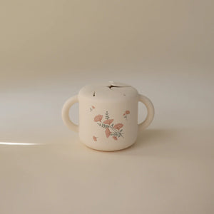 Silicone Snack Cup - Pink Flowers - Mushie