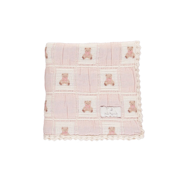 Teddy Patchwork Blanket - Pink - Bebe Organic