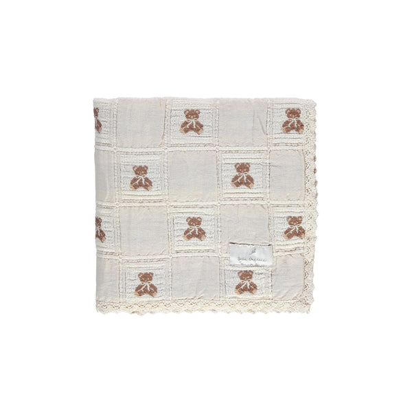 Teddy Patchwork Blanket - Sand - Bebe Organic