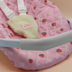 Dolls Car Seat - Strawberry Picnic - Tiny Harlow