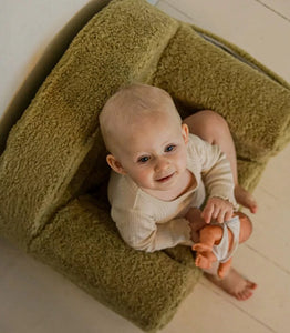 Personalised Boucle Toddler Armchair - Olive