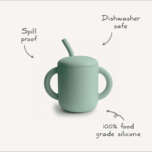 Silicone Training Cup + Straw - Whales - Mushie