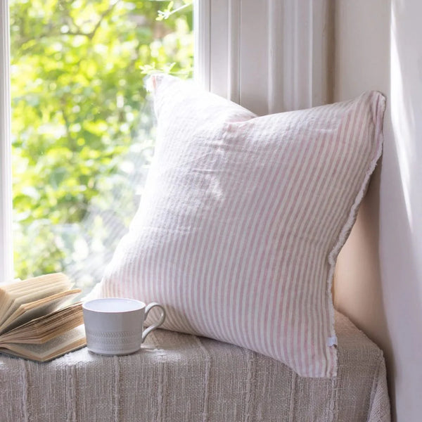 Esmee Pink Stripe Cushion Cover- 45 x 45cm - Ellenvale Interiors