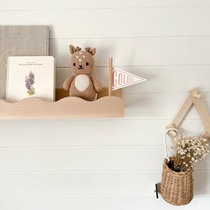 Wave Shelf - Wavy Natural Wooden Shelving - Pine + Pear