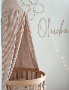 Bed Canopy - Beige Stripes