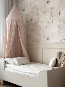 Bed Canopy - Beige Stripes