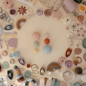 Nesting Spheres Sensory Toy - Blush - Mushie