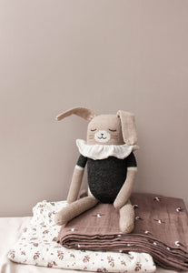 Main Sauvage - Large Bunny Knit Toy - Black Bodysuit