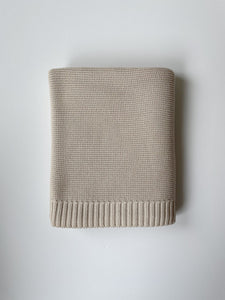 Knitted Bamboo Baby Blanket - Creamy Smoke (Sand)