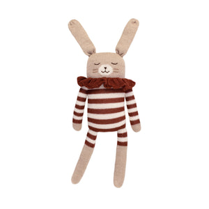 Main Sauvage - Large Bunny Knit Toy - Sienna Striped Romper